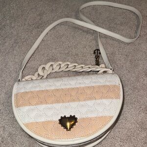 Betsey Johnson White and Tan Crossbody Bag